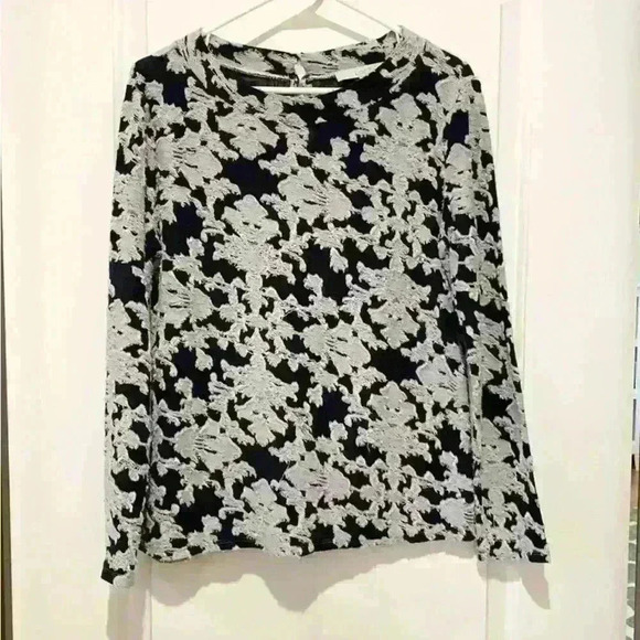 LOFT JACQUARD KNIT TOP SIZE MEDIUM - Picture 5 of 9